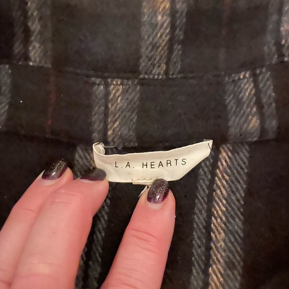 Pacsun LA Hearts oversized plaid shacket M/L black worn once - Picture 2 of 2